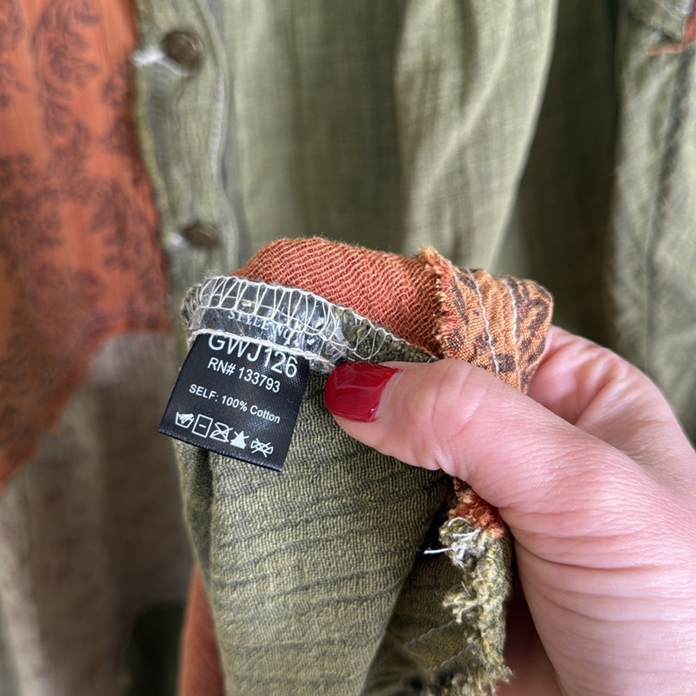 POL patchwork button down duster dress - image 8